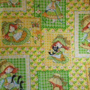 flat sheet double sized vintage 1970s Sears Roebuck and Co Katies Patchwork